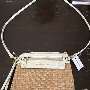 Liz Claiborne White and Tan Crossbody Bag